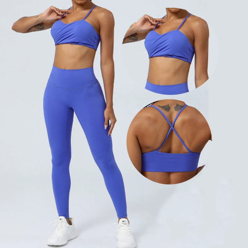 S-XXL 2 Piece yoga fitness wear sexy Sport Bra High Waist No Camel Toe Yoga Leggings Gym Clothes Set Tracksuit