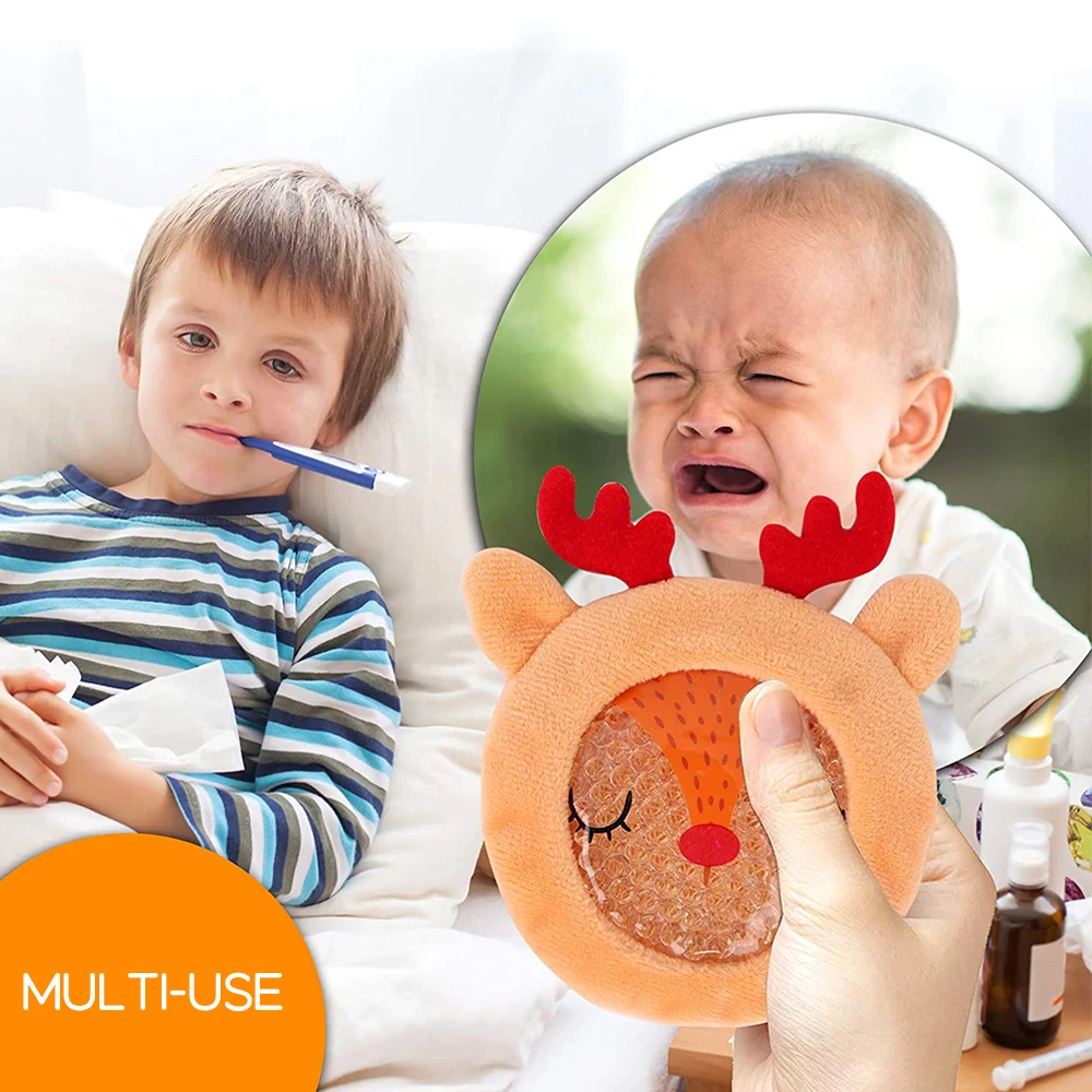 Soft Colorful Fabric Gel Bead Wrap Premium Kids Hot Cold Ice Packs for Kids Tired Eyes, Headaches