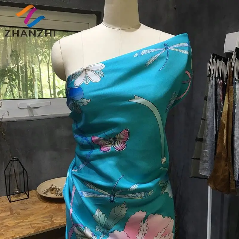 Custom design floral 100% silk satin scarf