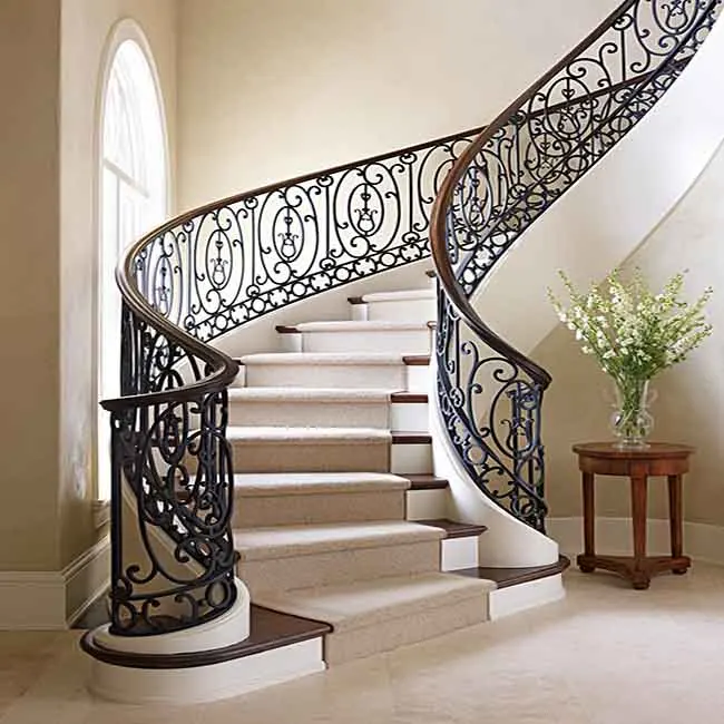Luxury villa decoration entrance stairs iron railing design