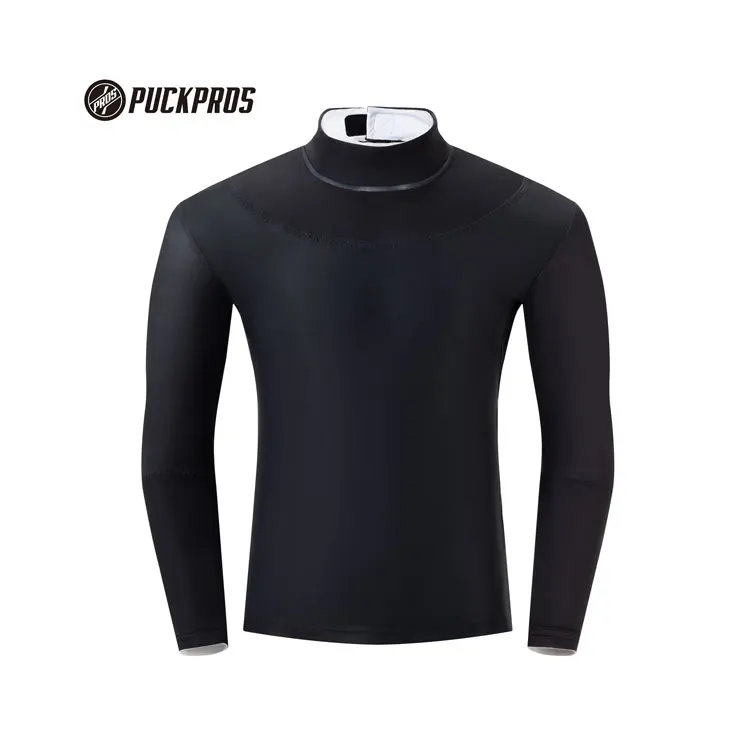 Professional custom hockey neck guard shirt cut resistant long sleeve compression hockey top
