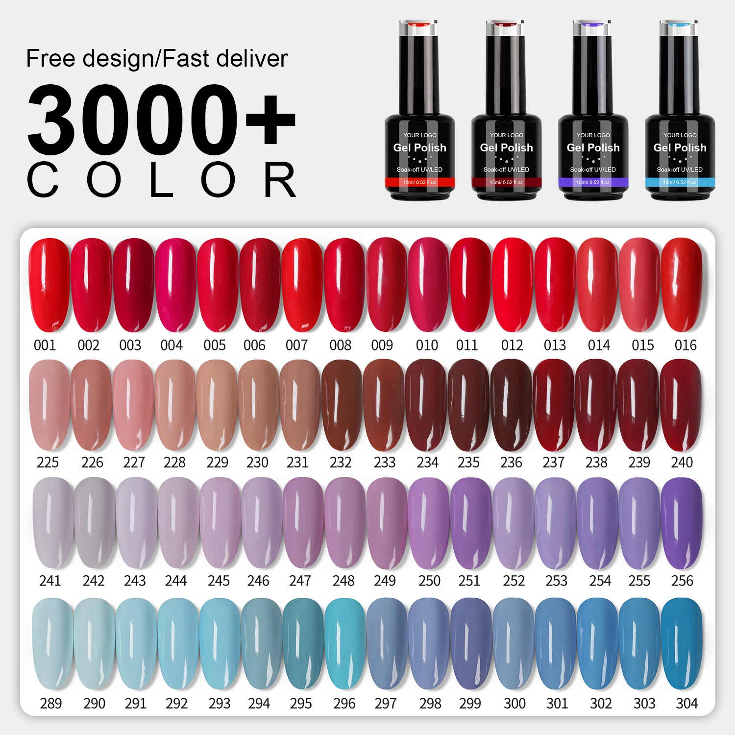 Nail Supplies OEM Private Label Long Lasting 15ml Enamel Varnish  Nail Gel Polish UV Colors For Nail Salon