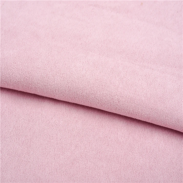 100% Polyester suede fabric for clothes weft woven wholesale own factory