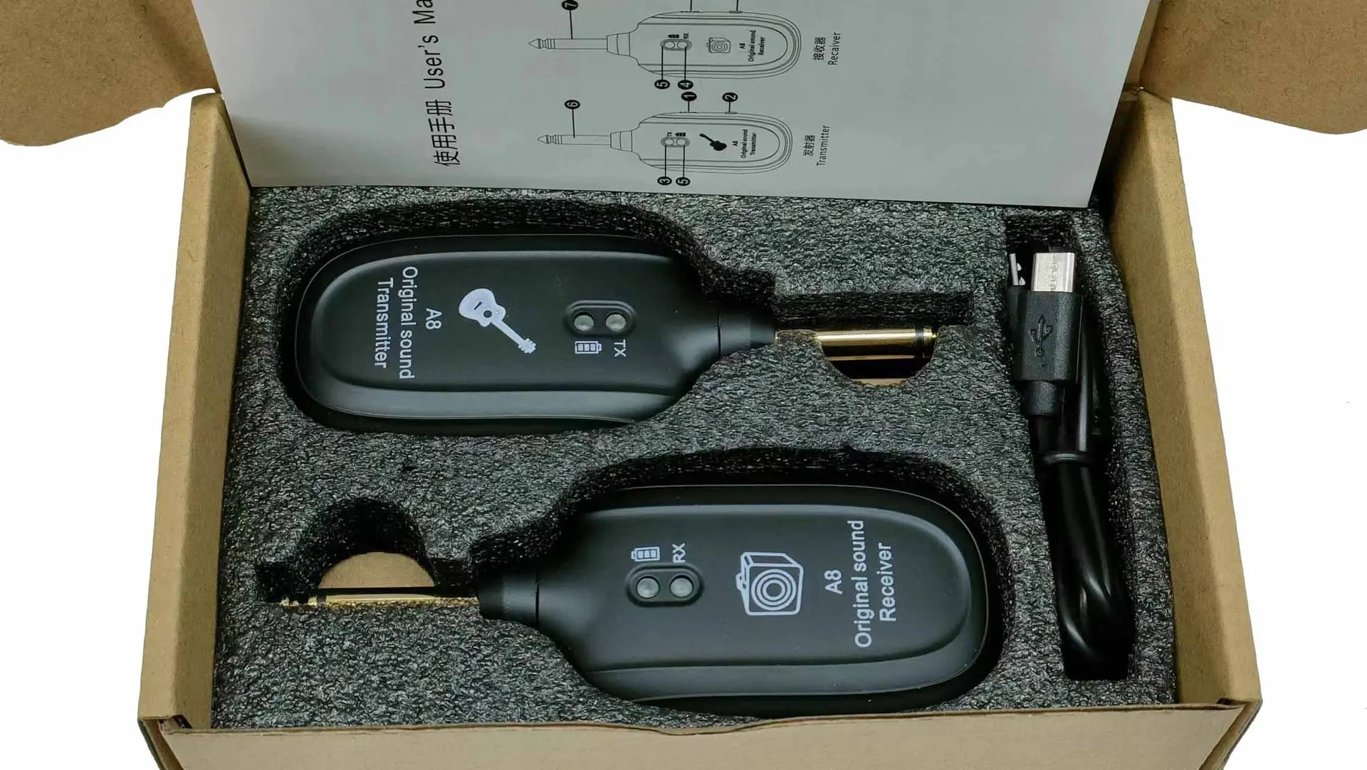Hot Sale  A8 Wireless System Transmitter and Receiver for Guitar and Bass