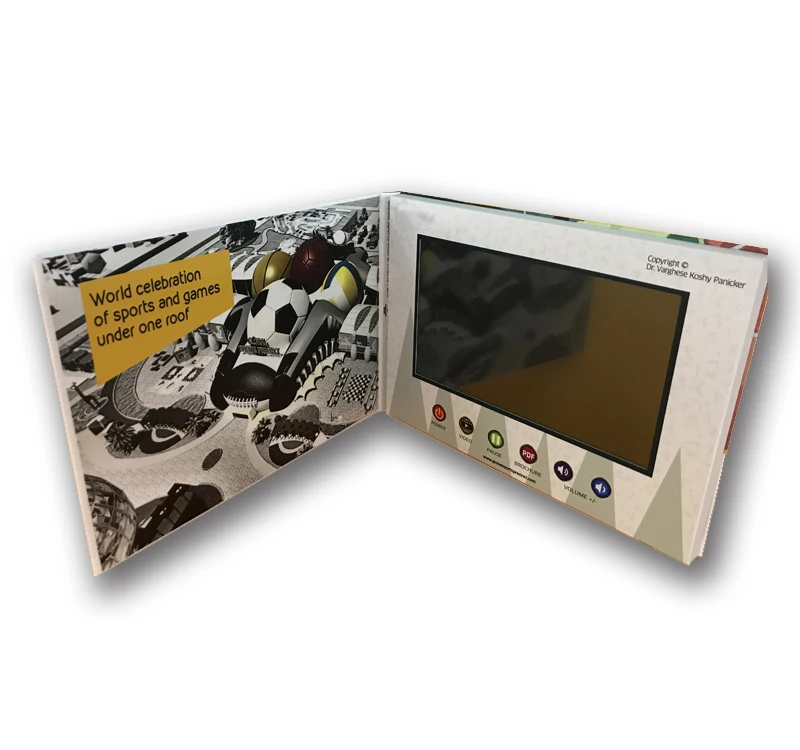 Держатель серии Hardcover с 7 дюймов сенсорный экран видео брошюра для чемпионата мира по футболу 2022 памяти подарки