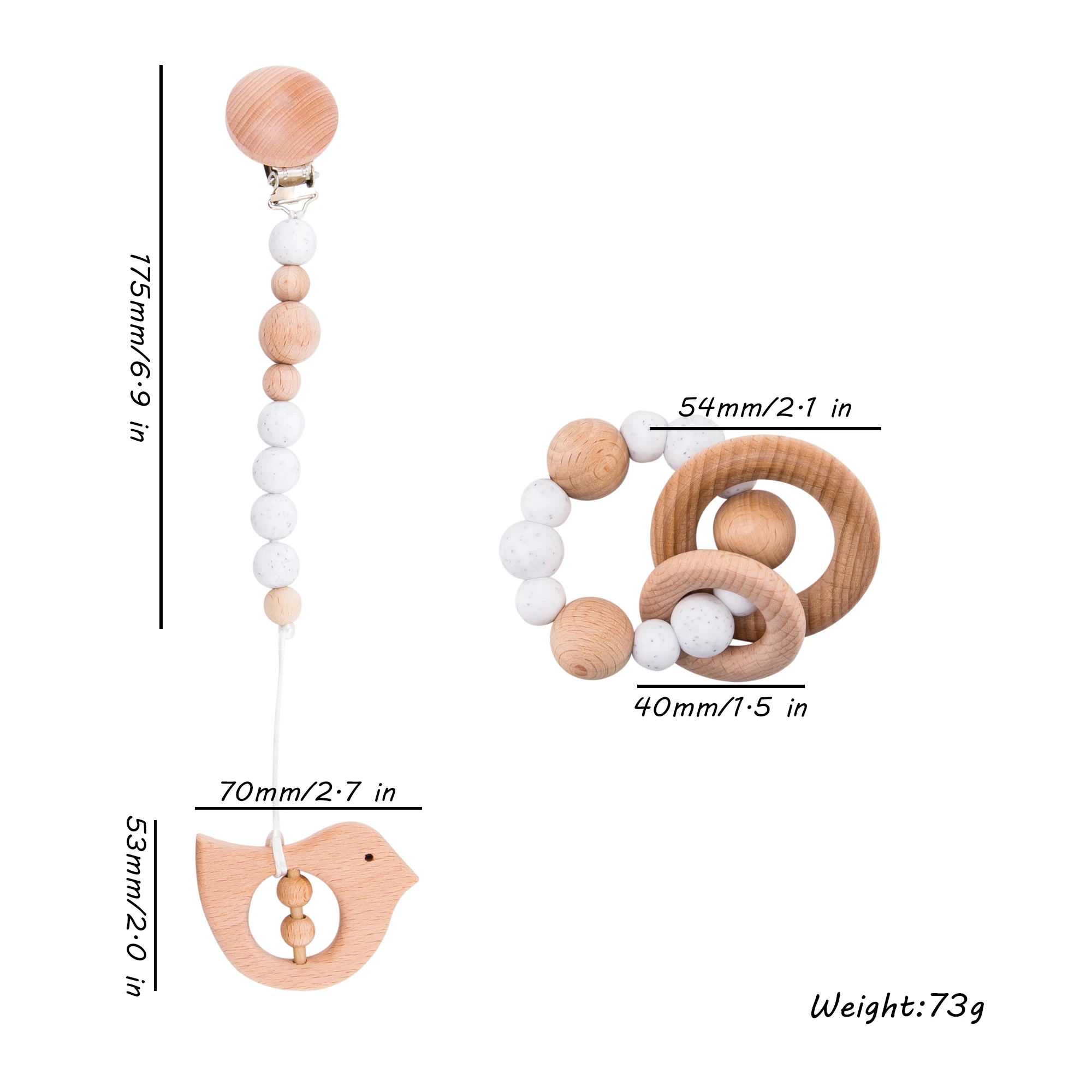 Custom Logo food grade bowknot Teething Dummy Clip Silicone Baby Pacifier Clip