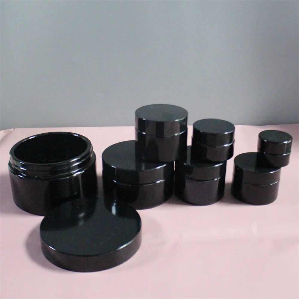 5ml 10ml 15g 30g 50g 60g 100g 120g 200g 250g 500g width mouth UV black dark violet bottle glass jar with screw lid