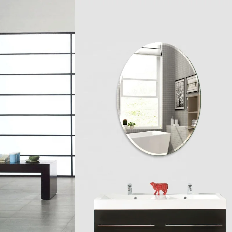 Frameless safety decorative wall mirror vinyl back film furniture mirror for bathroom