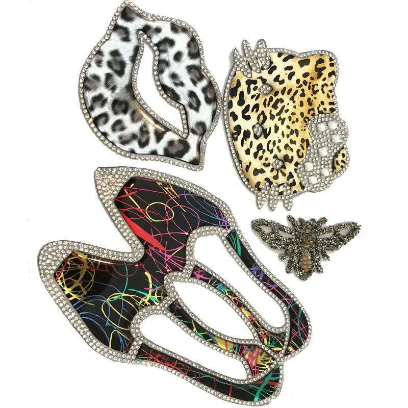 Custom hotfix iron on crystal rhinestone applique sticker hot fix strass diamond stone patch for cloth shoes phone cosmetic case