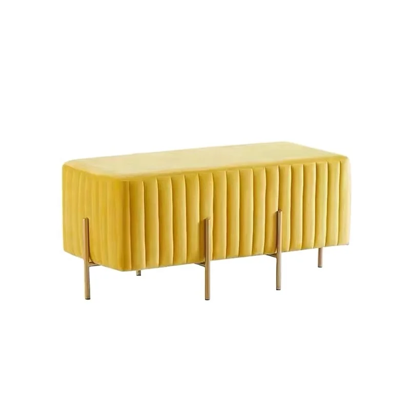 modern design fabric leather metal leg long bench seat sofas shoes changing stool long chairs stool