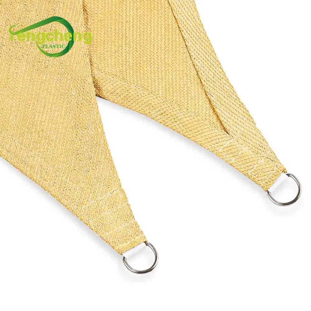 95% shading 5x5x5m triangle sand color anti dust and wind polyethylene commercial shade sail cooler sunshade for outdoor