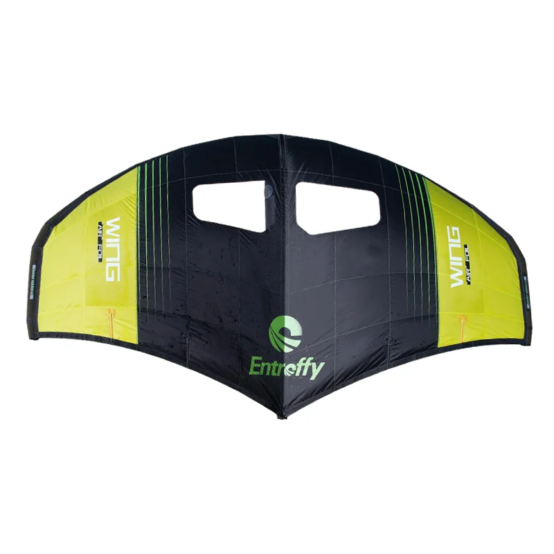 Entroffy Kitesurfing Black&Green Inflatable Wing Hydrofoil Kite Sail Surfboard inflatable wings for sale