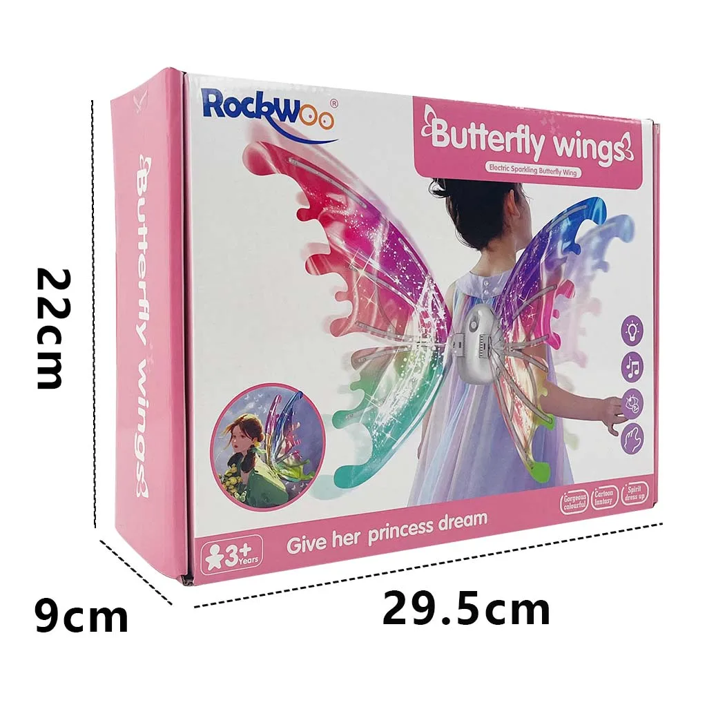 Hotsale Music and led flashing DIY Butterfly wings Girls Butterfly Angel Wing Costume Set Stage Props luminous fairy wings