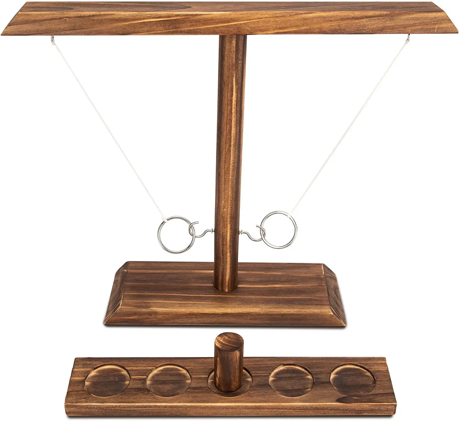 Wooden Hook Ring Toss Game Rope Ring Toss Game for Adults Hook and Ring Fast-paced Interactive Game For Bars Home
