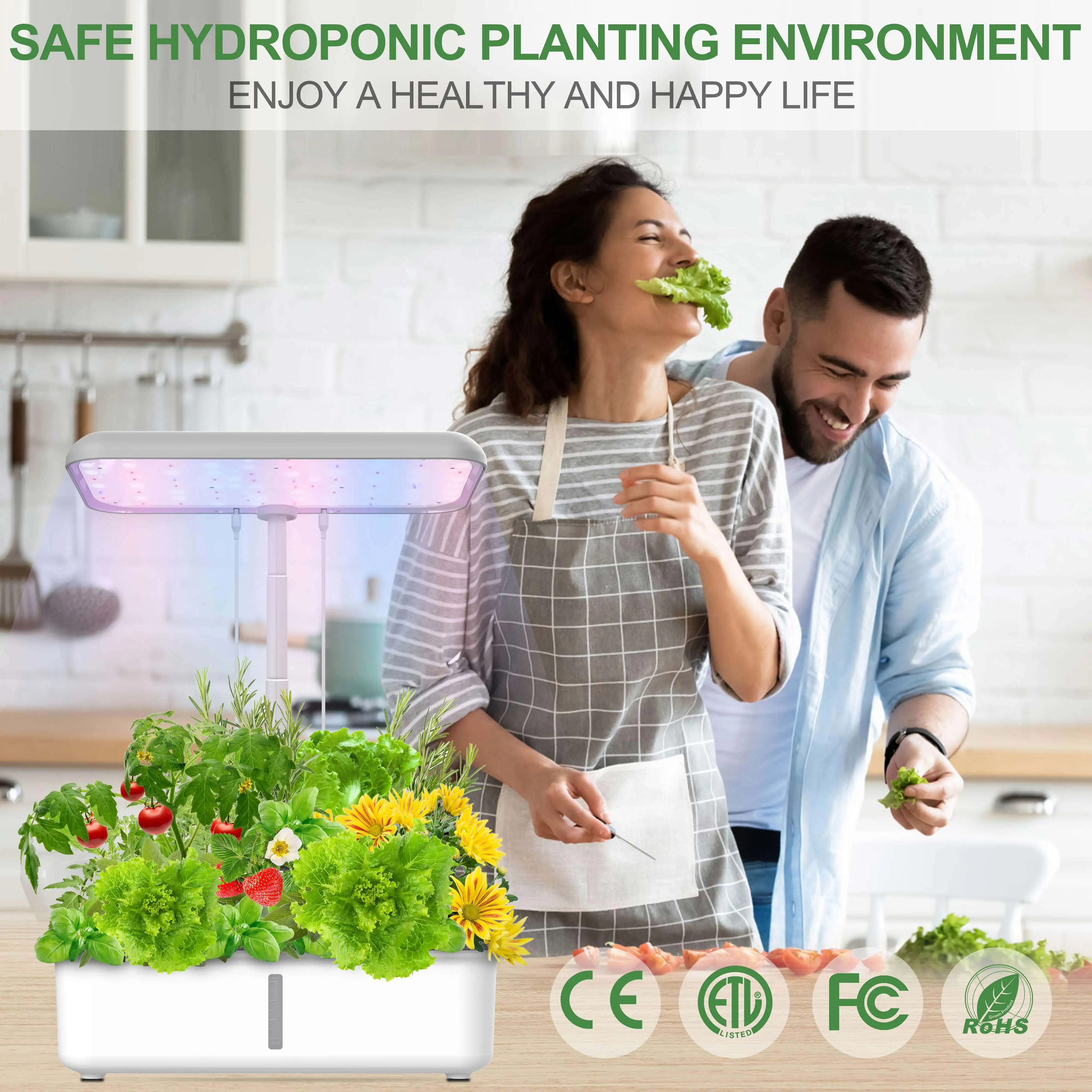 Intelligent Self Watering Plant Pot Home Desk Indoor Herb Growing Kit Herb Garden Smart Planter Hydroponic System