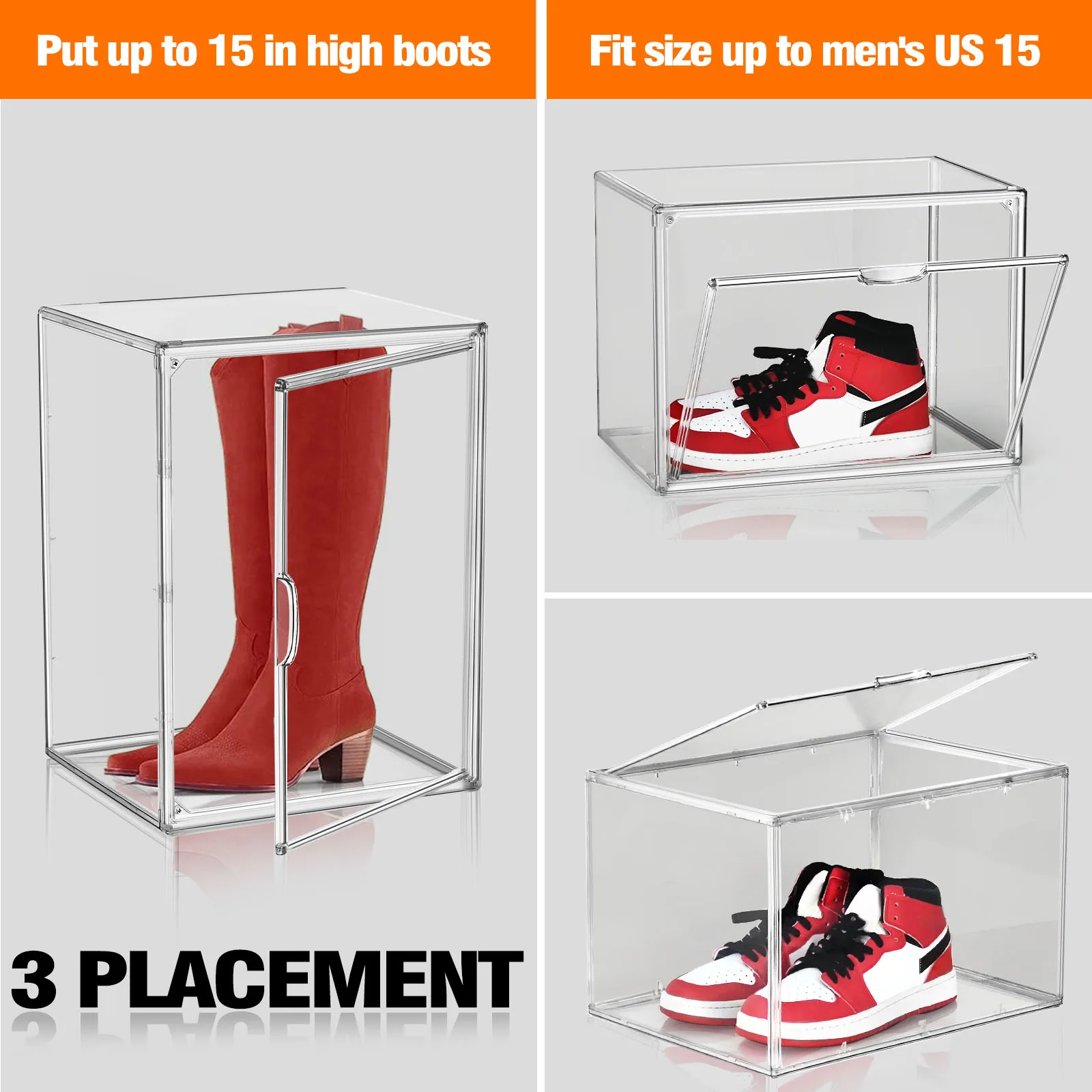 Wholesale Transparent Foldable Shoes Organizer Box Collapsible Portable Shoe Rack Organizer Shoe Case