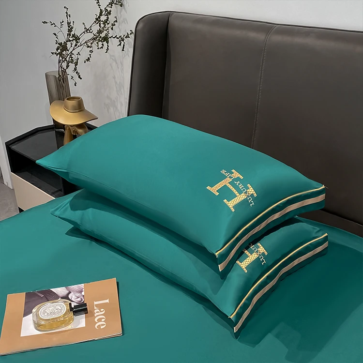 OEM 4pcs Bedding Set Bed Linen Sets Satin Mattress Cover Set Sabanas King Size Bedsheet Smooth Soft Cool Bed Sheets pillowcase