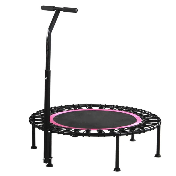 Indoor Small Rebounder Exercise Trampoline for Workout Fitness for Quiet and Safely Cushioned Bounce with Hand-held
