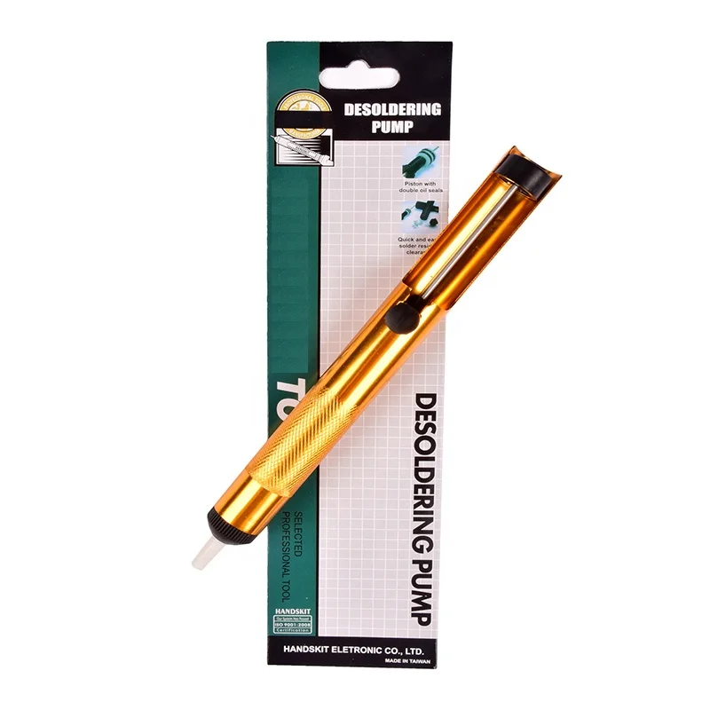 Skyasia Tin Remover Hand Tools Golden Desoldering Pump Vacuum Suction Pen Solder Sucker Desoldering Vacuum Gun
