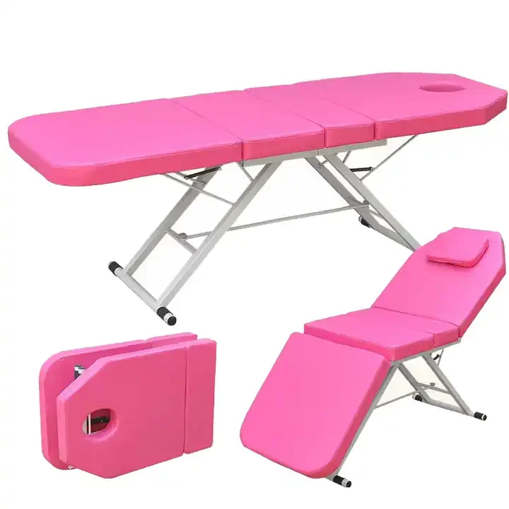 Modern Tri-Fold Carbon Steel Massage Beauty Bed Adjustable Available in Three Colors for Spa Hospital Use-Direct Manufacturer