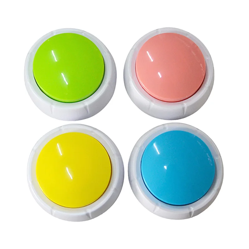 Low Moq Quantity Pet Educational Toys Colorful Dog Recording Button Push Buttons Dogs Talk