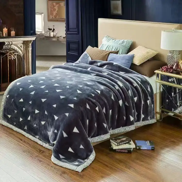 Wholesale Raschel double winter warm comforter flannel blanket for wedding