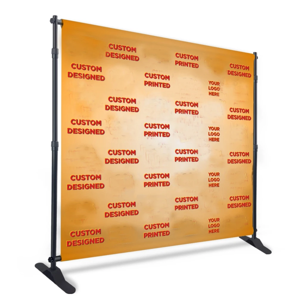 Adjustable Telescopic Tube Backdrop Banner Stand Kit Heavy Duty Step Repeat Background Stand Automotive Photography Trade Show