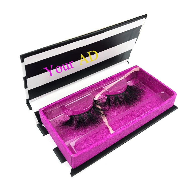 Customized Lashes Package Branding And Logo Eyelash Packaging Box Empty 25MM Lashes Glitter Lash Box