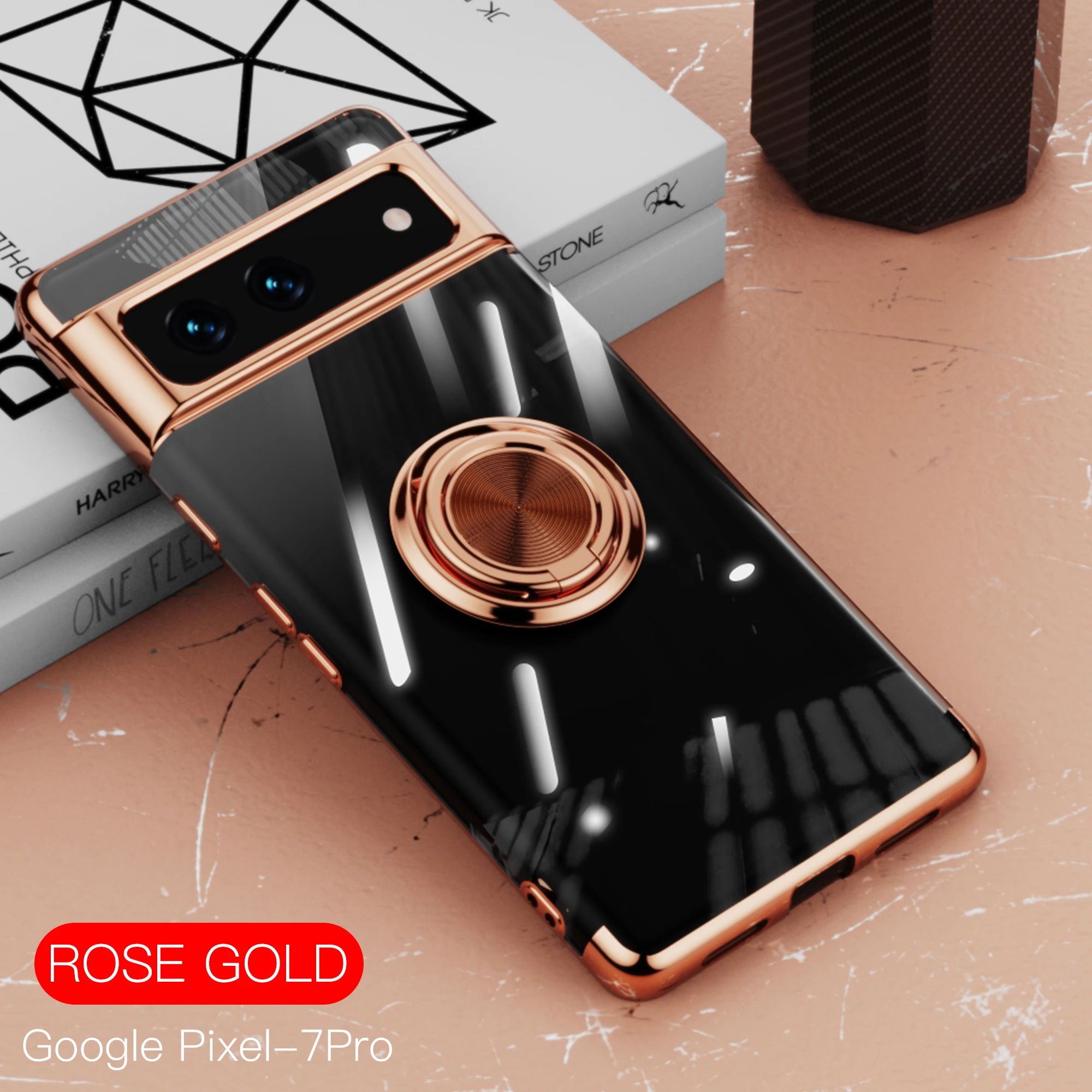 Кольцевая подставка хромированный чехол мягкий для Google Pixel 7 Pro автомобильный держатель
