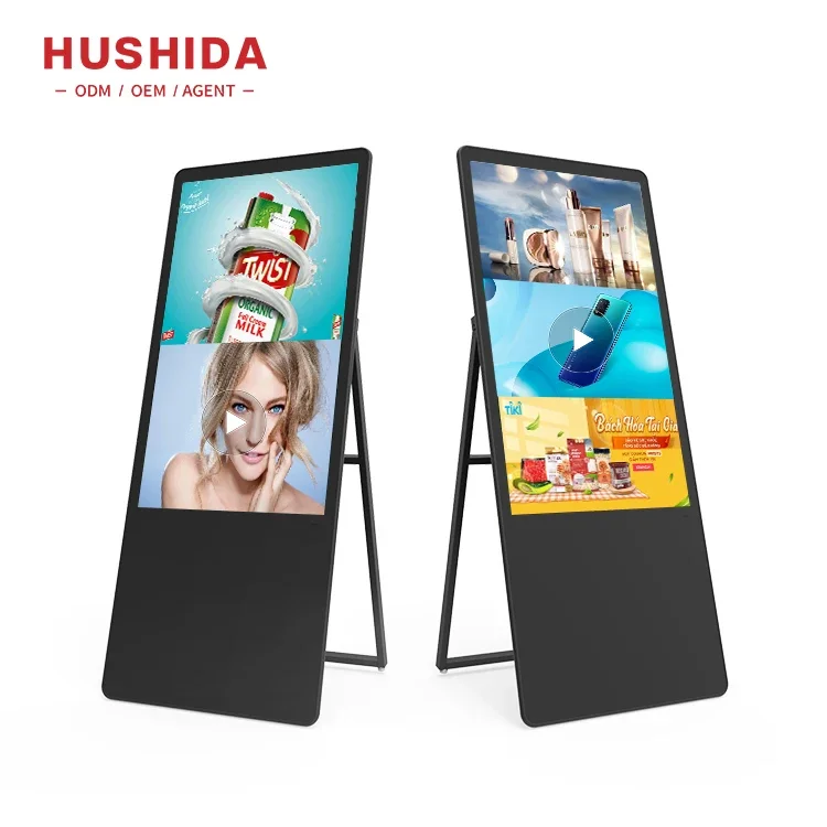 Portable Advertising Display Screen 32 43 49 55 inch Lcd Touch Screens Kiosk Advertising Digital Signage And Displays With WIFI