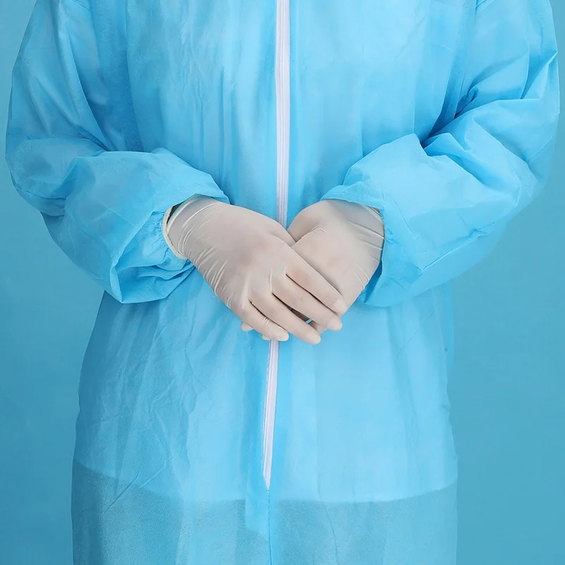 microporous waterproof impervious disposable chemical protective antistatic coverall hazmat suit blue