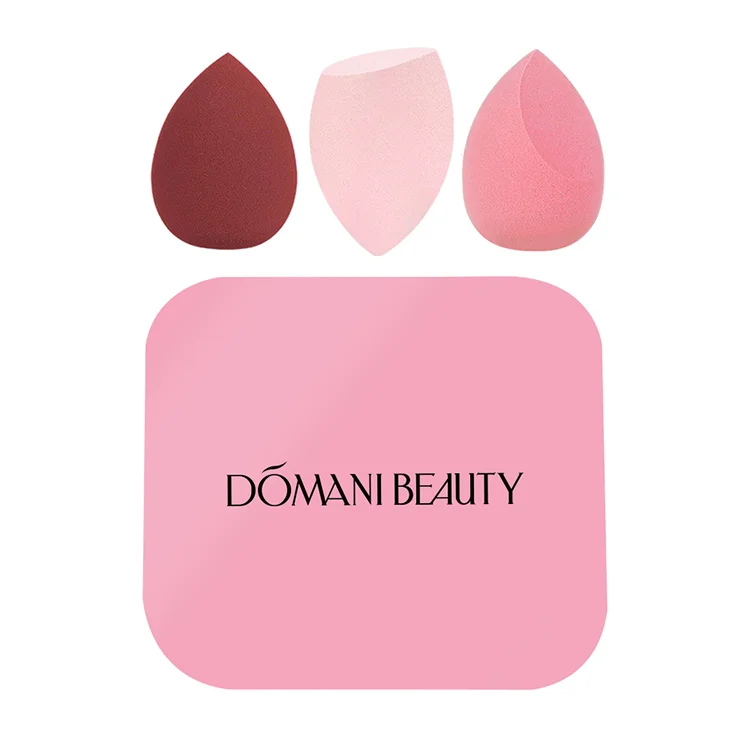 Порошковая пудра для лица, 4 шт., красочная коробка, косметическая губка с индивидуальным логотипом