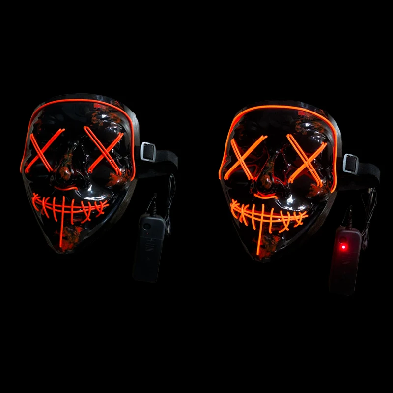 Novelty EL Wire Glowing Ghost Mask Anonymous Musk Mask Halloween Scary