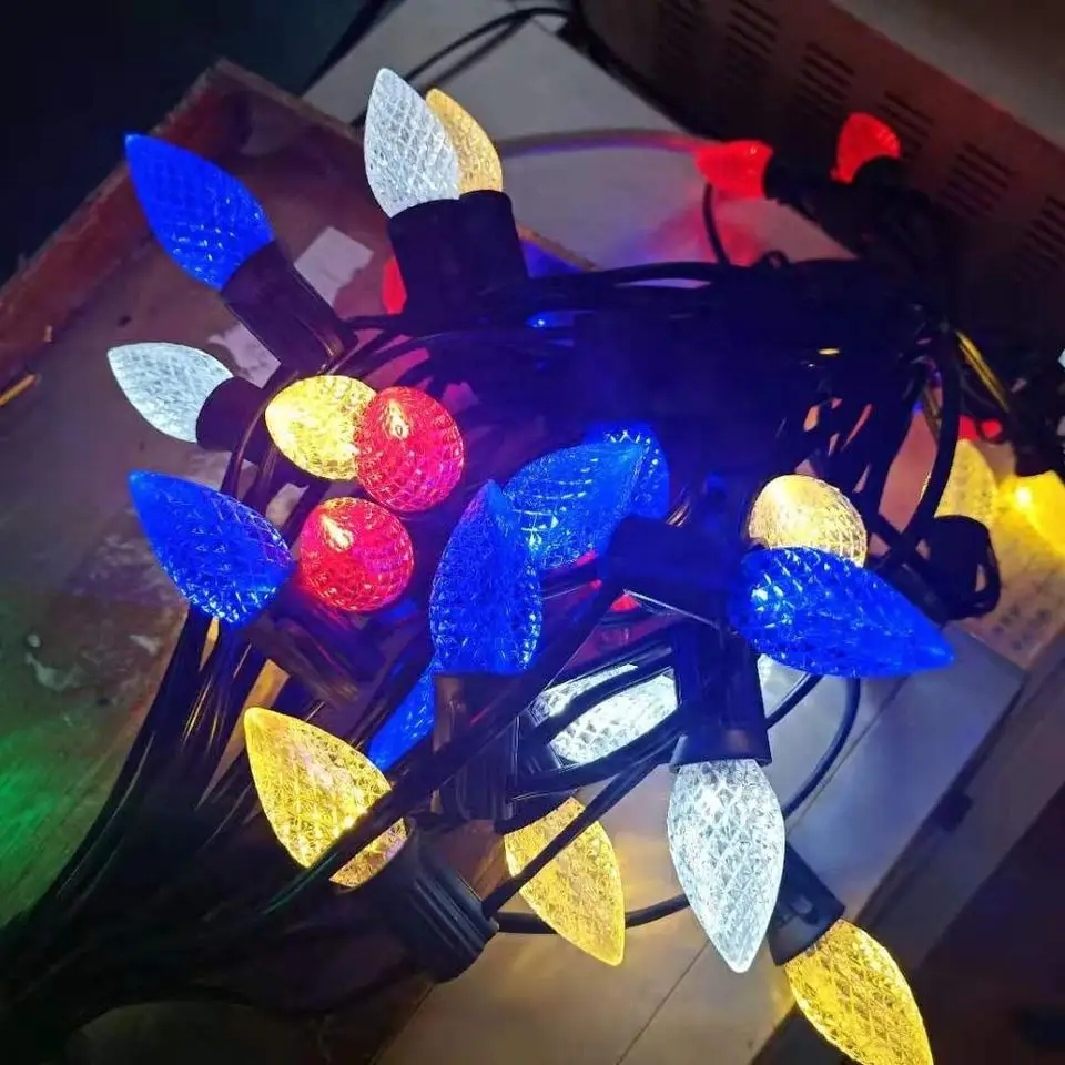 roofline LED C7 colorful LED string light wire party lights Christmas Decoration PC C7 C9 Bulb Led String Lights