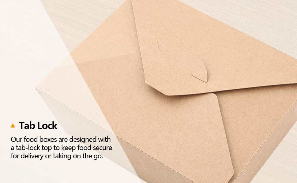 FULING Disposable Take Out Containers Microwaveable Kraft Paper To Go Containers Takeout Box