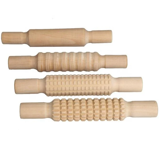 Diyue Eco Kitchen Accessories Solid Lotus Wood Dough Utensils Set Child Mini Pasty Tools Stock Set of 4pcs Wooden Rolling Pins