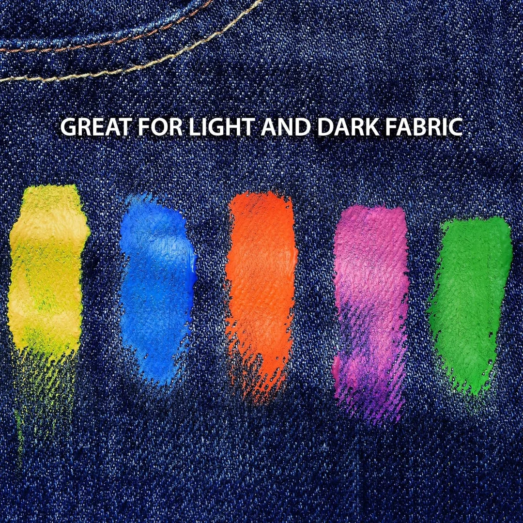 Premium Professional Clothing 8 x 20 ml / 0.7oz Vivid Colors For Beginners Students Artists Fabric Textile Paints Set