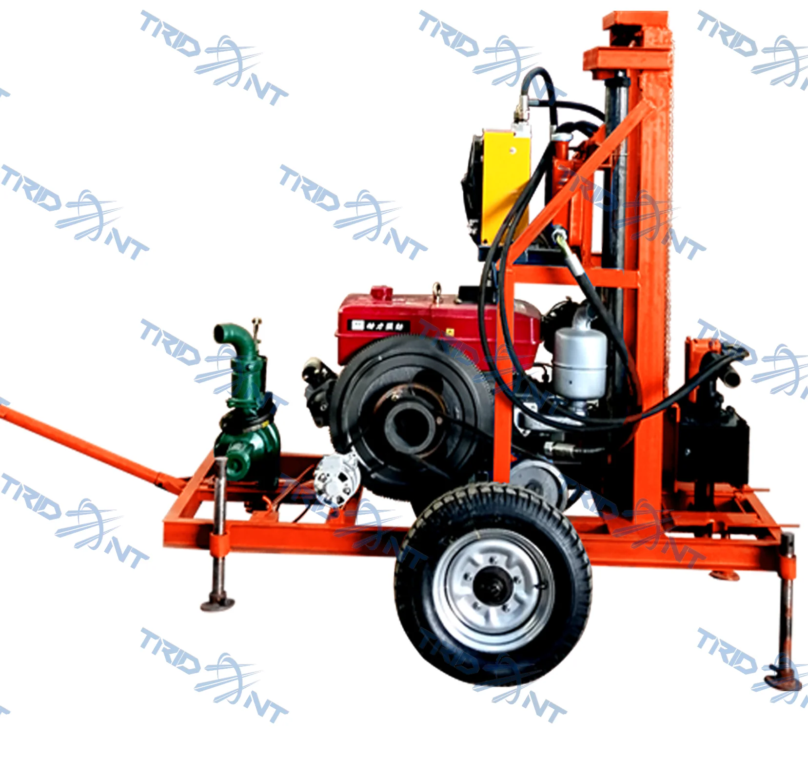 Multifunctional hydraulic diesel water well drilling rig with customizable logo factory direct 200 meters
