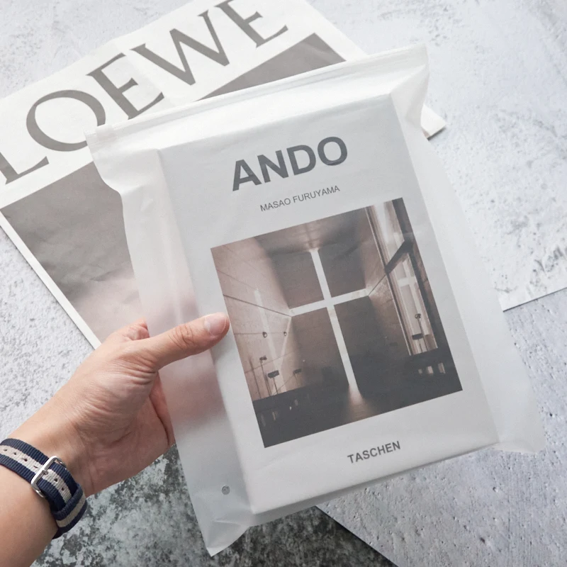 manufacturer made black frosted zipper slider plastic zip lock packaging bags for clothes with custom logo