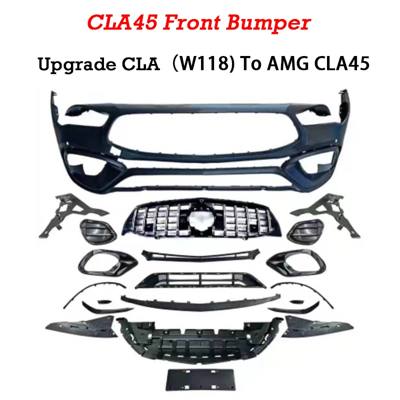CLA45s look AMG front bumper assembly fit for X118  C118 2019 2020 Mercedes CLA coupe shooting brake tuning parts