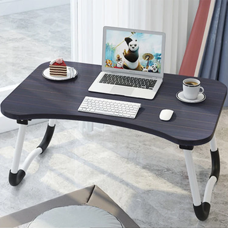 MDF folding laptop table for bed portable adjustable computer desk