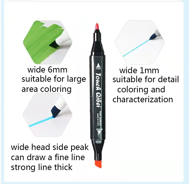 24-80 Colors  Dual Tips Art Double Ended Alcohol Art Sketch Drawing multi colored Marker Pens