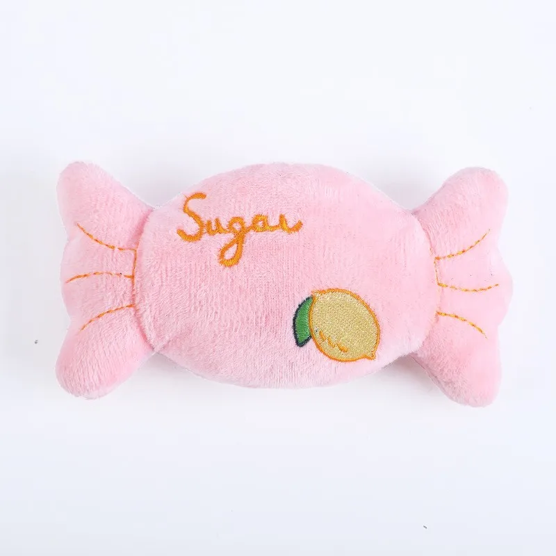 Wholesale Pet Dog Toy Cartoon Cute Candy Luxury Interactive Squeaky Plush Chew Toys For Dog Cat