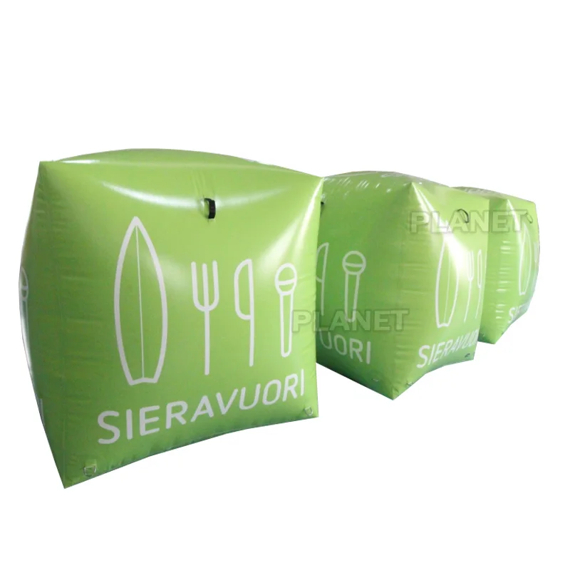 China inflatable swim buoy in cube Shape water triathlon buoy for sale