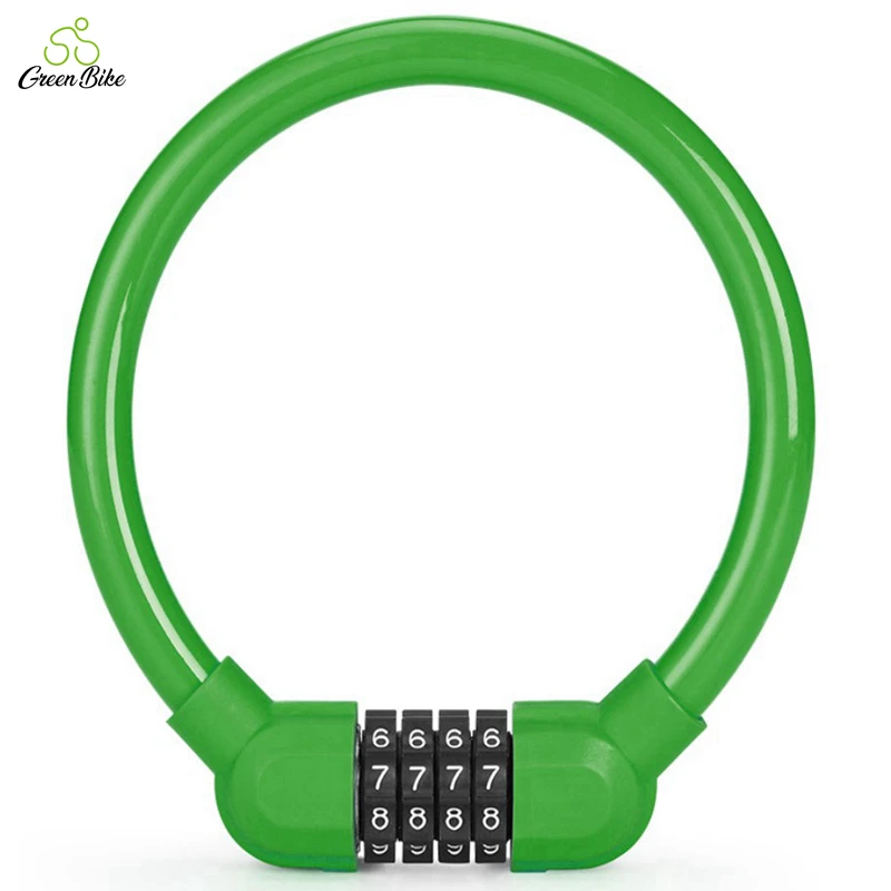 Bicycle portable anti-theft lock MTB four-digit code steel cable lock