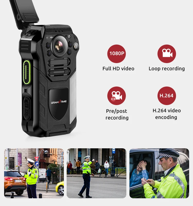 Security Rugged Waterproof Anti-fall Android 8.0 Professional Police Video Law Enforcement Equipment 4g PTT Body Worn Camera