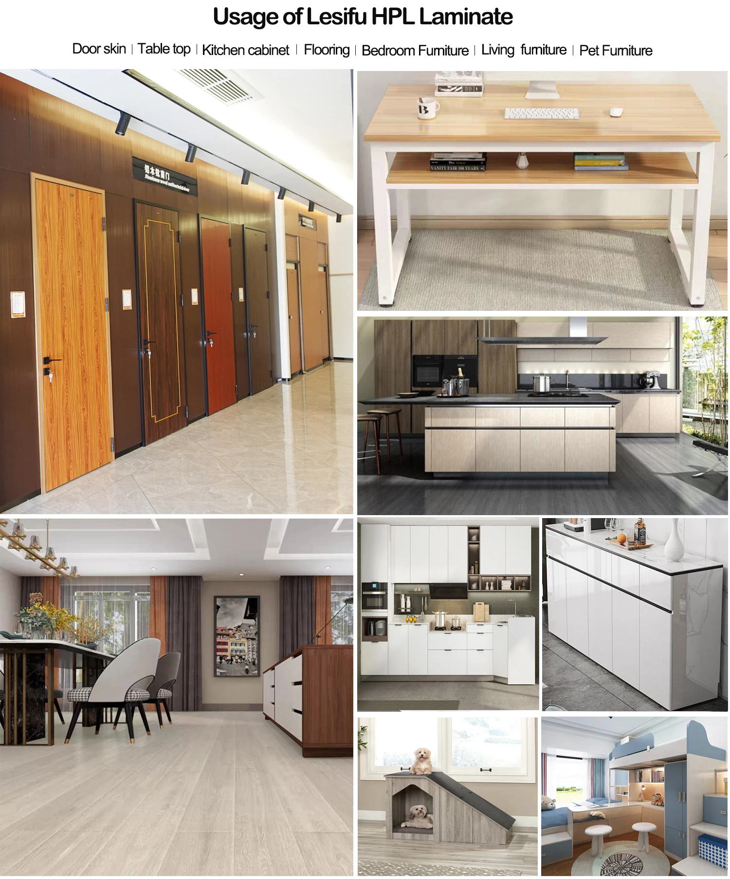 Lesifu high gloss woodgrain hpl 2440 panel furniture material 2mm 2.5mm high pressure laminate sheets 2mm formica sheet