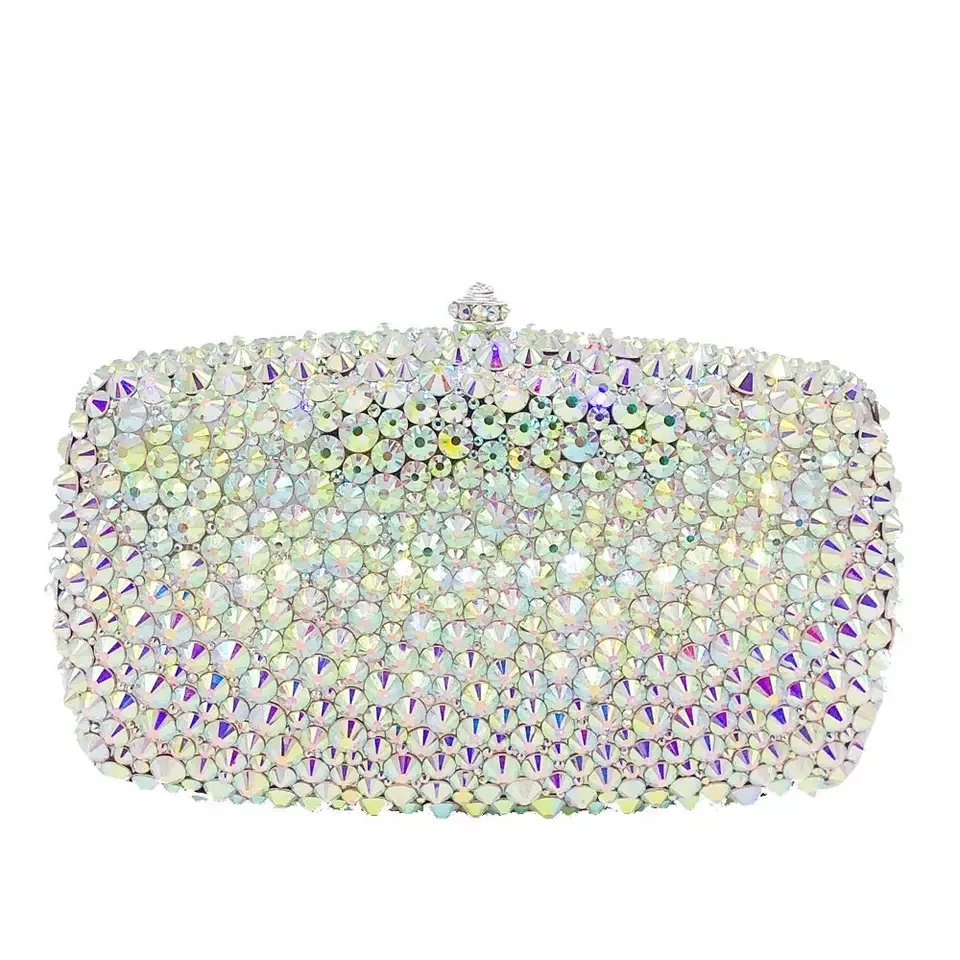
Top Fashion Rhinestone Colorful Purse Wholesale Crystal Clutch Bags Wedding Crystal Evening Bags 