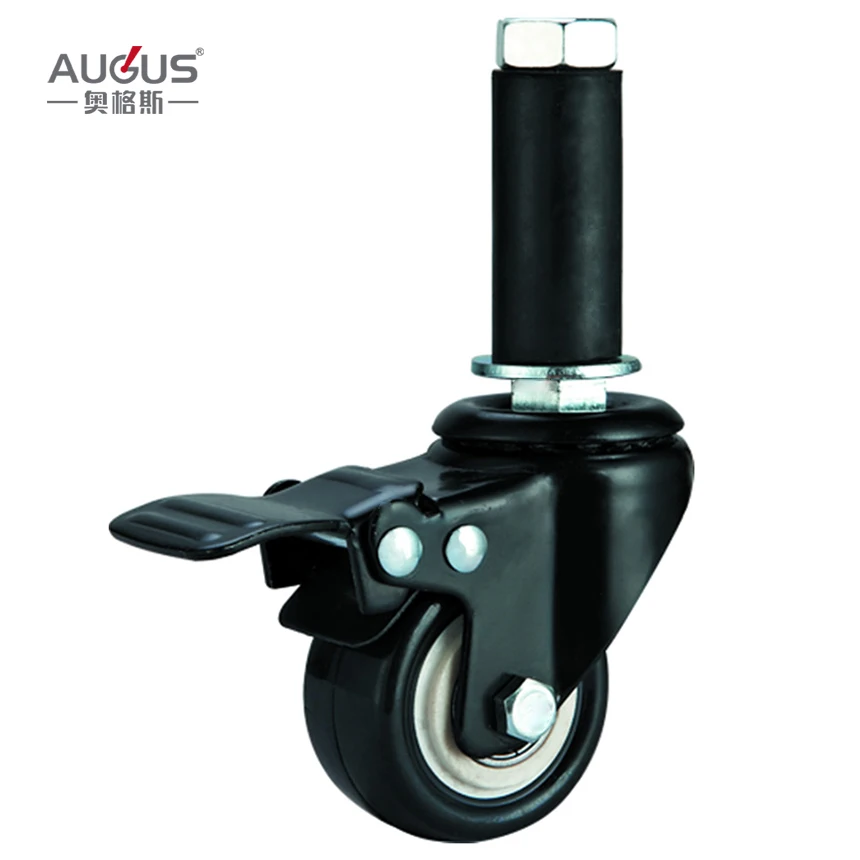 Колесные диски AGS-03 из черного полиуретана с черным лаком, 1,5 дюйма, 2 дюйма, 2,5 дюйма, 3 дюйма, легкое колесо с двойными подшипниками