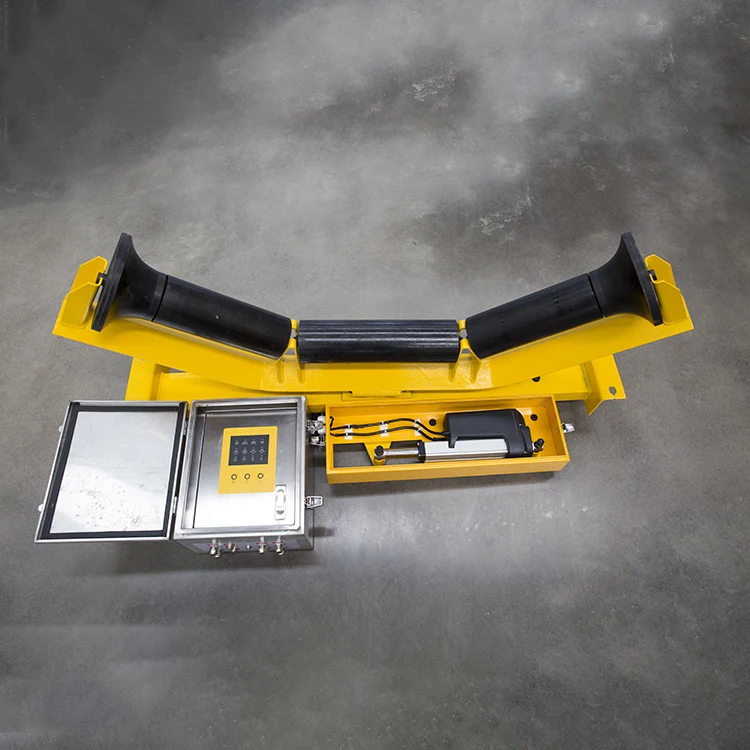 Conveyor belt deviation correction device